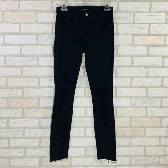 J Brand Demented Black Raw Hem Skinny Jeans - Picture 4 of 13